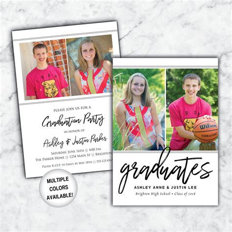 graduation party invitations for twins